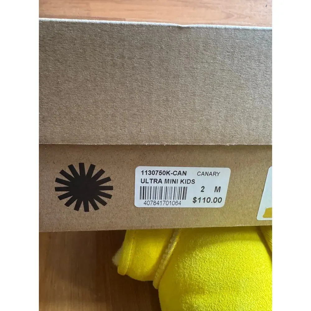 UGG Kids' Classic Ultra Mini Boots - Canary Yellow - Size 2